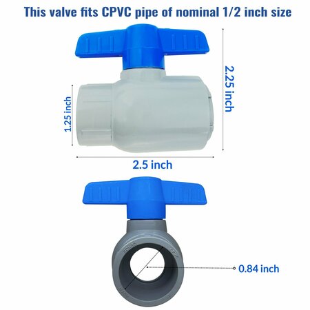 American Built Pro Ball valve 1/2 in. Slip x Slip CPVC Schedule 80, 3PK BVCP050-P3